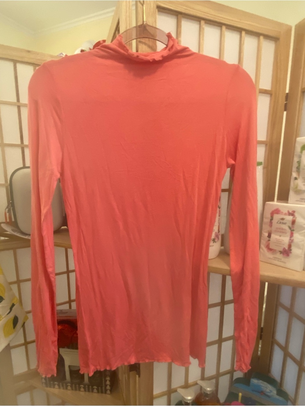 Zenana Women's Coral Long-Sleeve Mock Neck Top L